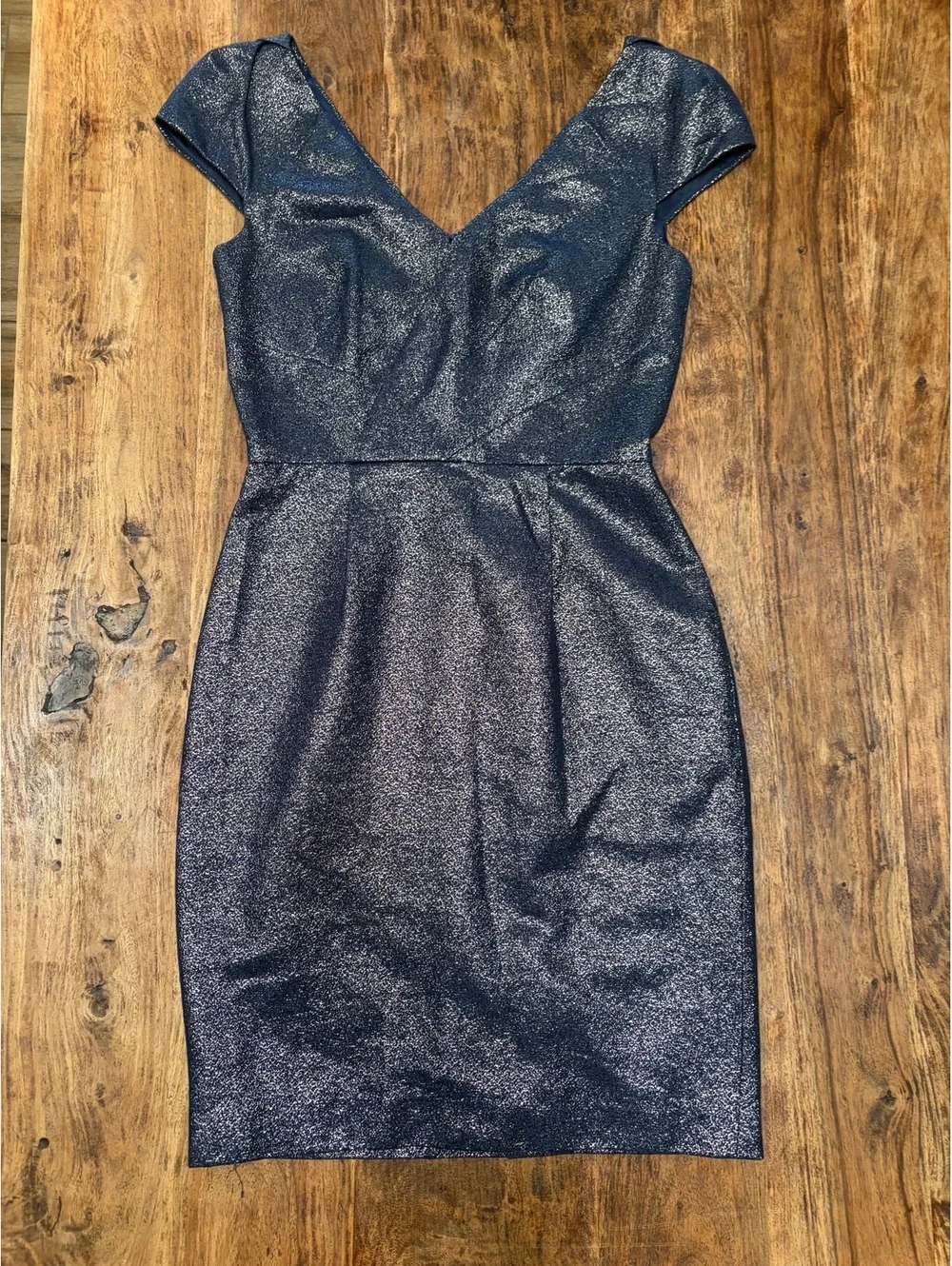 Calvin Klein Blue Gold Metallic Sparkle Cocktail Dress Size 4 - Picture 1 of 5